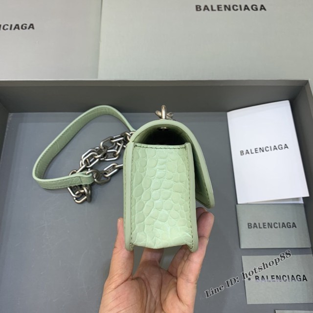 Balenciaga專櫃爆款小號鱷魚薄荷綠肩背包 巴黎世家新款Gossip bag斜挎包 fyj1322